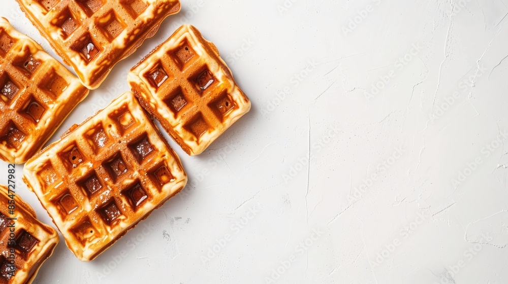 Waffles shown on a plain white background Waffles shown on a plain white background