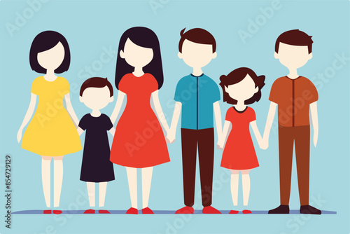 famiglia riuniida di ufficio amici gruppo di persone vettoriale editabile 