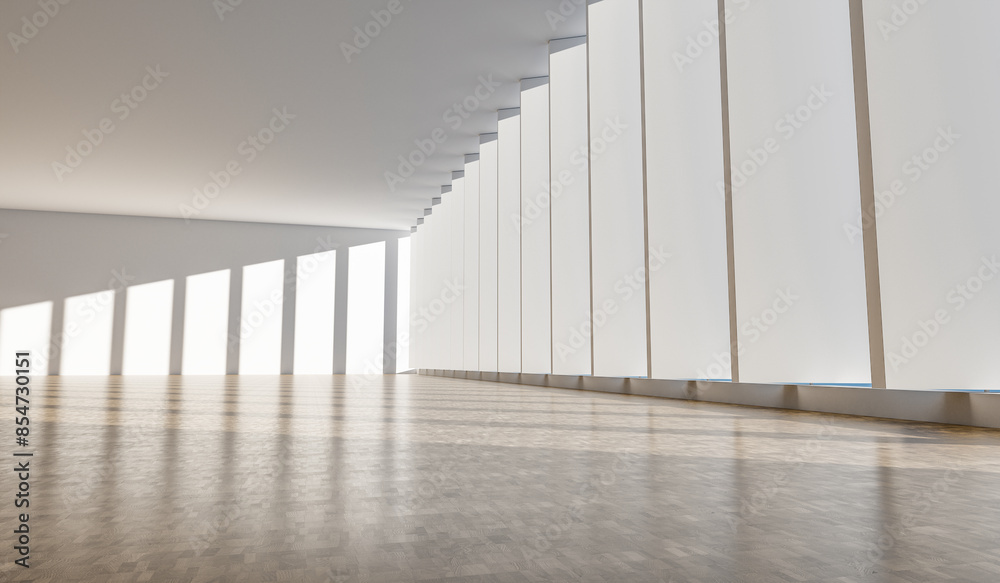 Obraz premium 3D rendering of minimalist indoor space perspective background