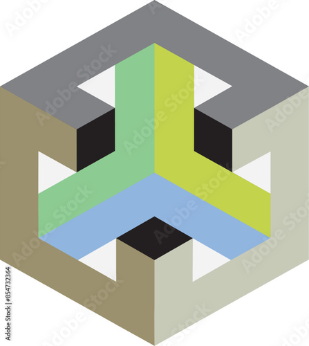 geometric background, wallpaper 3D jigsaw