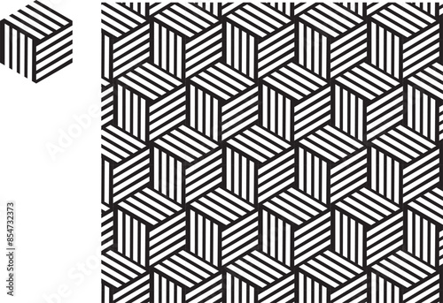 geometric background, wallpaper 3D jigsaw