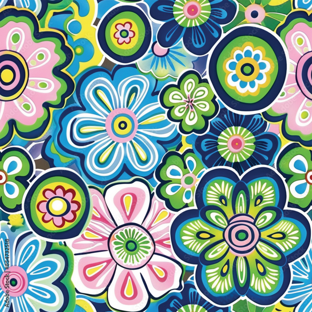 Fototapeta premium Hand-drawn Floral Pattern Vector | Seamless Flower Ornament Design | Perfect for Wrapping Paper, Wallpaper, Fabric Print