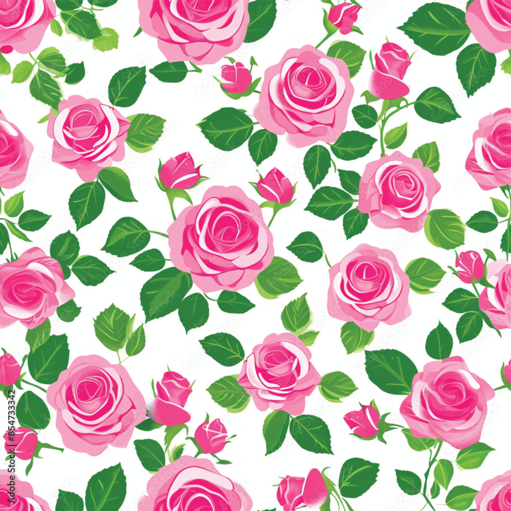 Naklejka premium Hand-drawn Floral Pattern Vector | Seamless Flower Ornament Design | Perfect for Wrapping Paper, Wallpaper, Fabric Print