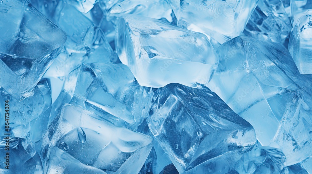 Ice cubes. Close-up. Ice cubes light blue background Ice cubes. Close-up. Ice cubes light blue background