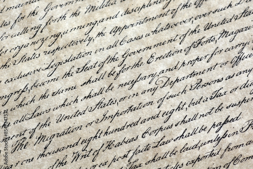 Background of rows from United States Constitution photo