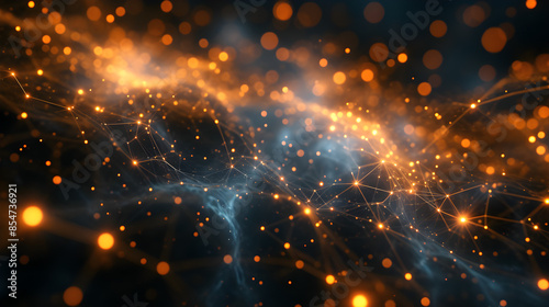 abstract network of cell light background ai