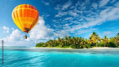 Hot Air Balloon Soaring ove...