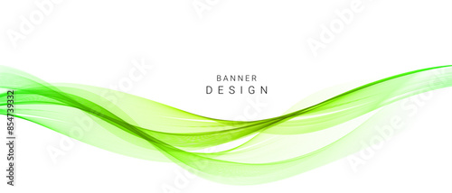 Smooth stylish abstract green wave background