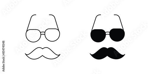 moustache icon with white background vector stock illustration