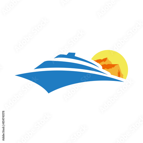 awesome ship logo vector for branding, company logo, icon etc photo