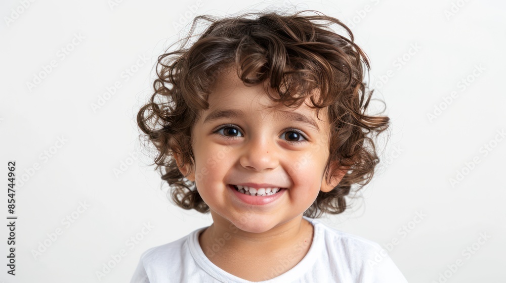A cute kid with a shy smile, capturing the sweetness of childhood innocence. isolated white background A cute kid with a shy smile, capturing the sweetness of childhood innocence. isolated white background