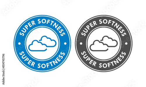 Super softness - cloud badge logo design. Suitable for information and product label