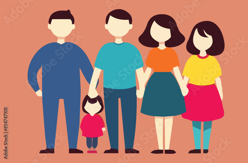 famiglia riuniida di ufficio amici gruppo di persone vettoriale editabile 