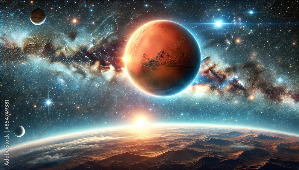 custom made wallpaper toronto digitalDetailed cosmic scene featuring the planet Mars in space