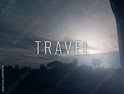 Travel text concept word nature background 