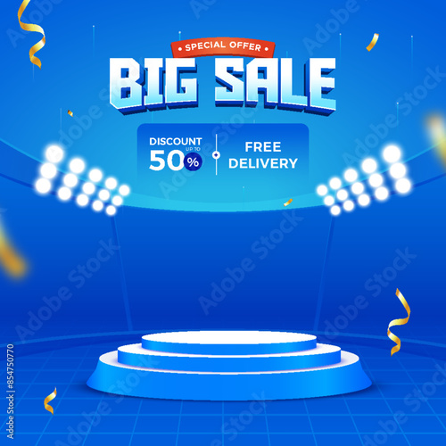 Big sale promotion event banner template and social media post