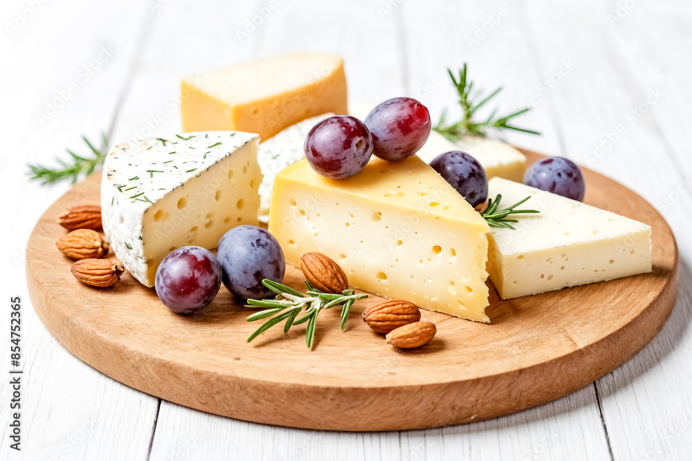 Cheese Plate with Grapes and Almonds Cheese Plate with Grapes and Almonds
