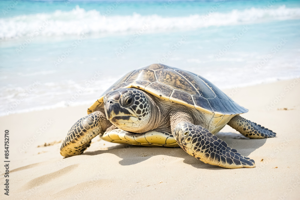 Obraz premium Sea Turtle on a Beach