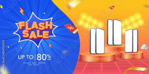 Discount sale promotion event horizontal banner template design