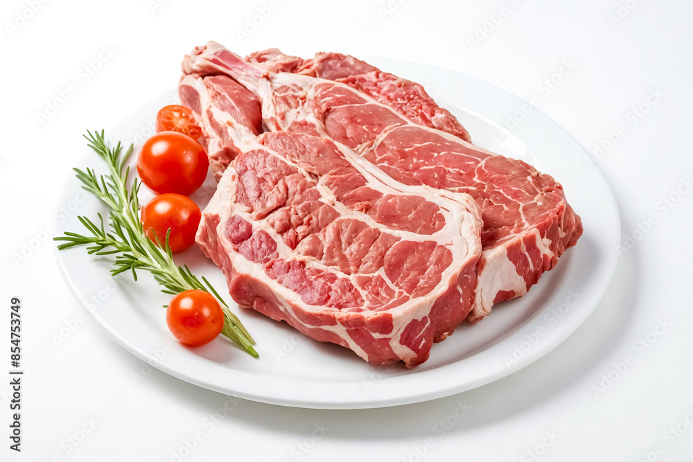 Raw Lamb Chops with Rosemary and Tomatoes Raw Lamb Chops with Rosemary and Tomatoes