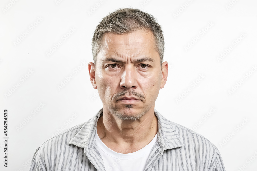 Portrait of a man with a serious expression Portrait of a man with a serious expression