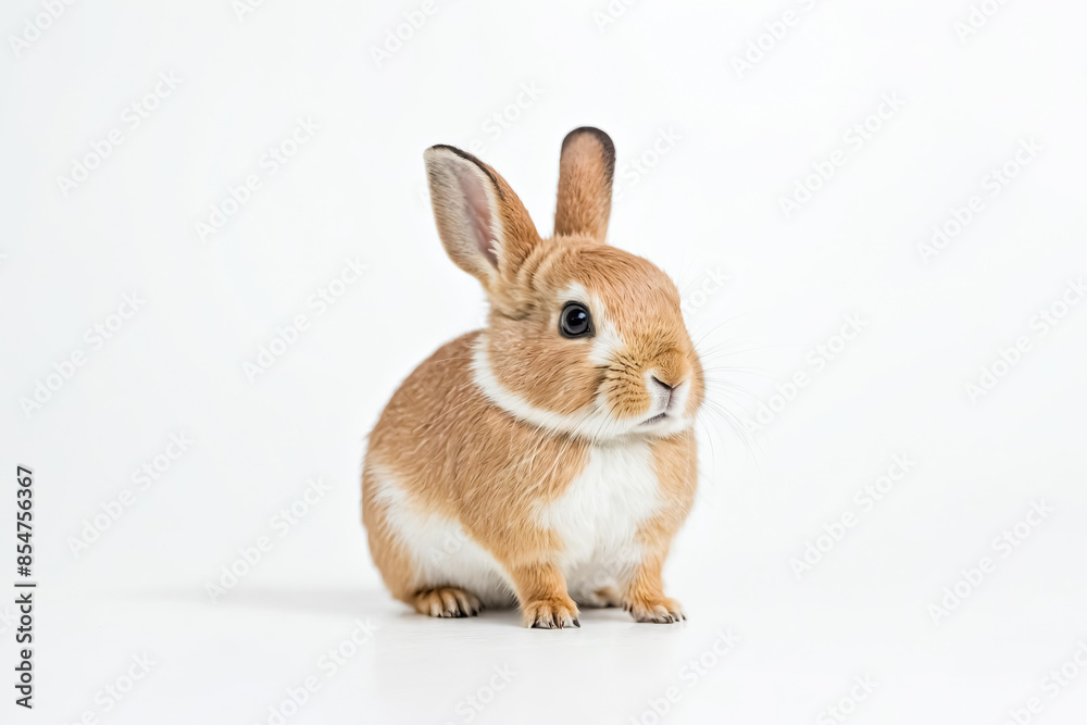 Obraz premium Cute bunny rabbit on white background