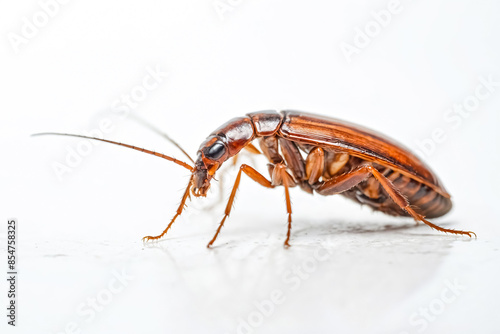 Macro Close-up of a Brown Beetle