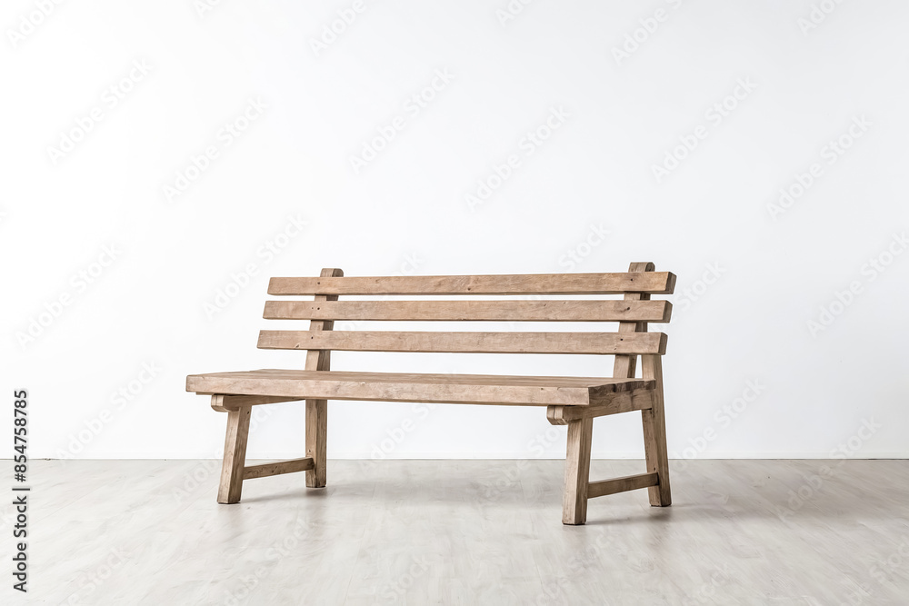 Wooden Bench in a Minimalist Setting Wooden Bench in a Minimalist Setting