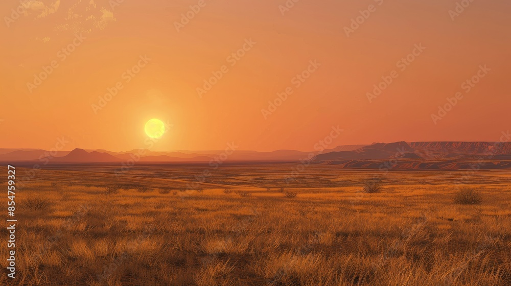 Obraz premium Sun setting on the western horizon