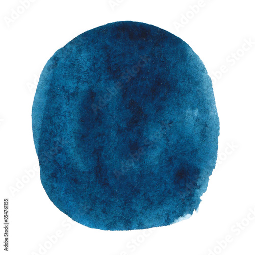 Obraz na płótnie Oil art brush painted textured stripes isolated on white background, round palette watercolor blue strokes w salonie