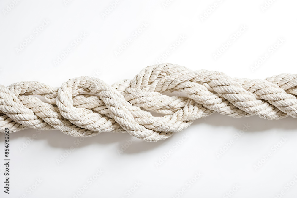 White Rope Knot on White Background White Rope Knot on White Background