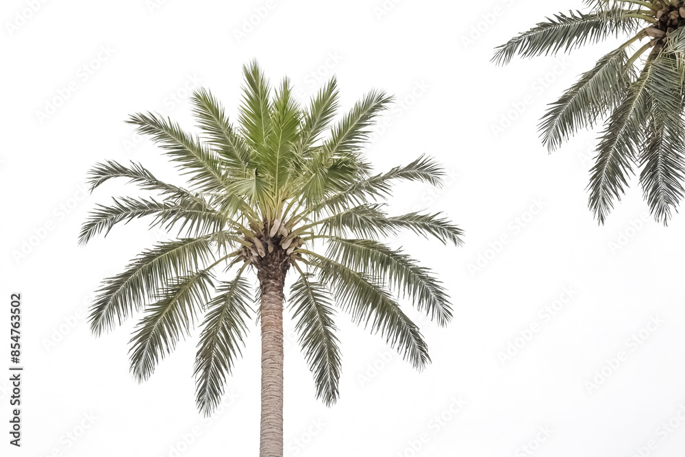 Palm Tree Silhouette Against a White Background Palm Tree Silhouette Against a White Background