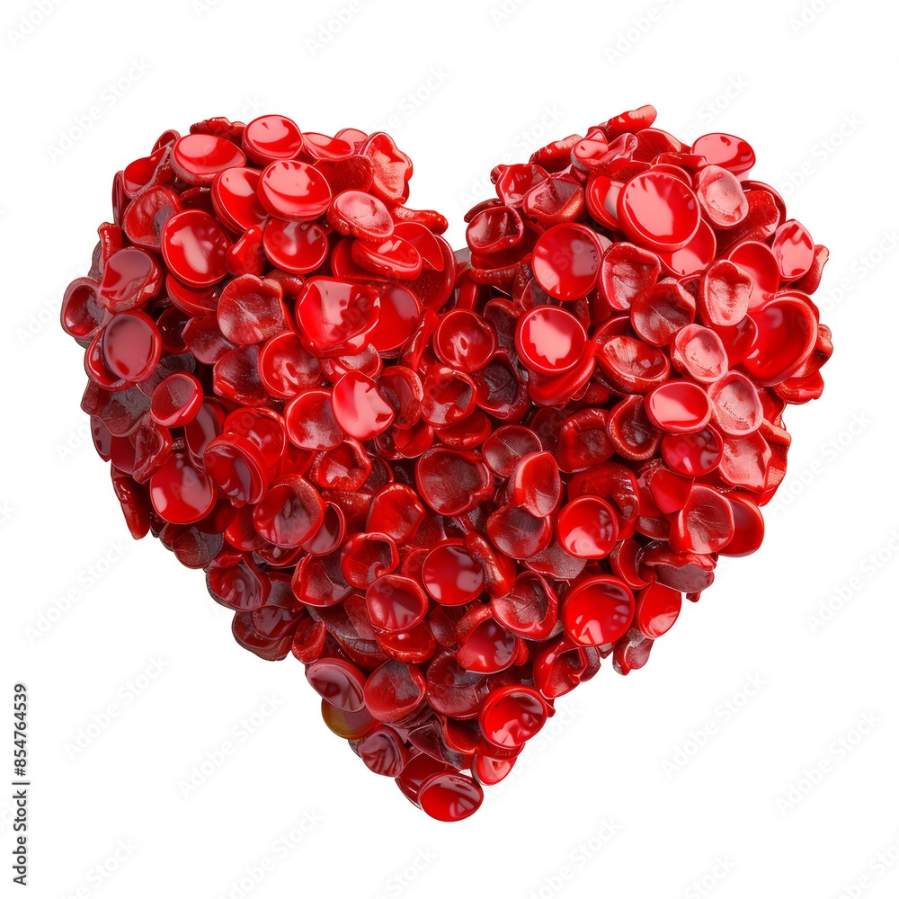 Red Blood Cells in Heart Shape Isolated on Transparent or White Background, PNG Red Blood Cells in Heart Shape Isolated on Transparent or White Background, PNG