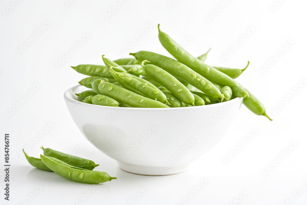 Fresh Green Peas in a White Bowl Fresh Green Peas in a White Bowl