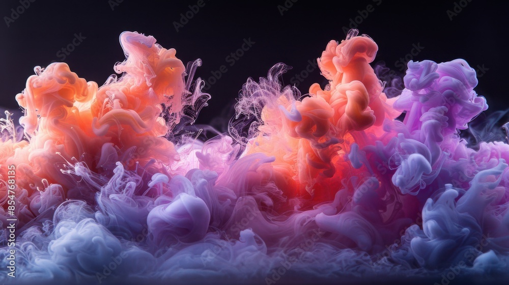 Obraz premium Artistic background. Dark blue and coral color