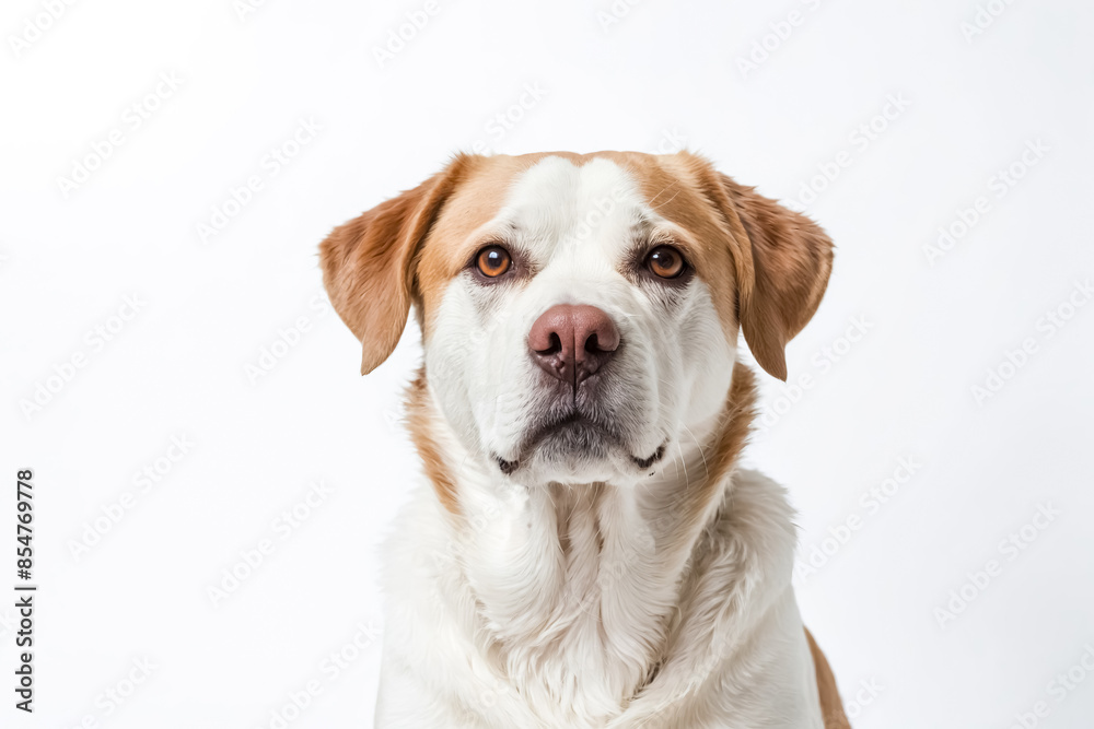 White and Tan Dog Looking at Camera White and Tan Dog Looking at Camera