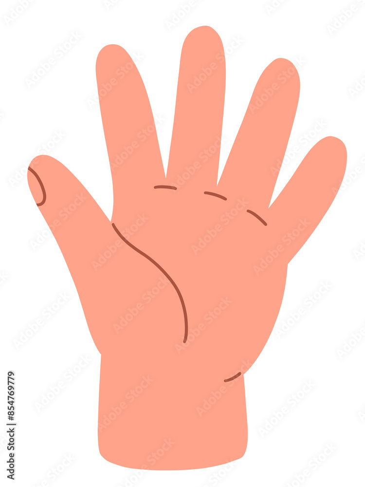 Counting with fingers. Hand gesturing. Flat illustration isolated on white background Counting with fingers. Hand gesturing. Flat illustration isolated on white background