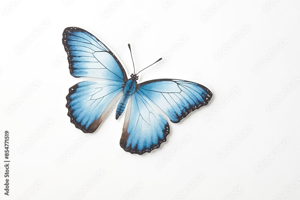 Blue Butterfly on White Background Blue Butterfly on White Background