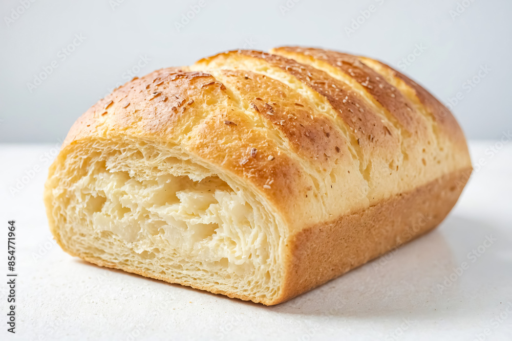 Closeup of a Loaf of Bread on a White Background Closeup of a Loaf of Bread on a White Background