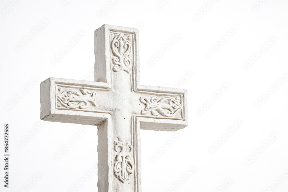 White Cross with Intricate Carvings White Cross with Intricate Carvings