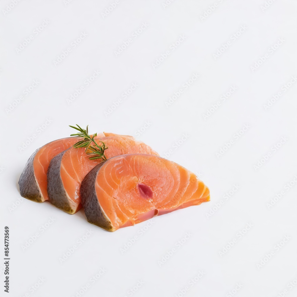Sliced of trout meat isolated on white background Sliced of trout meat isolated on white background