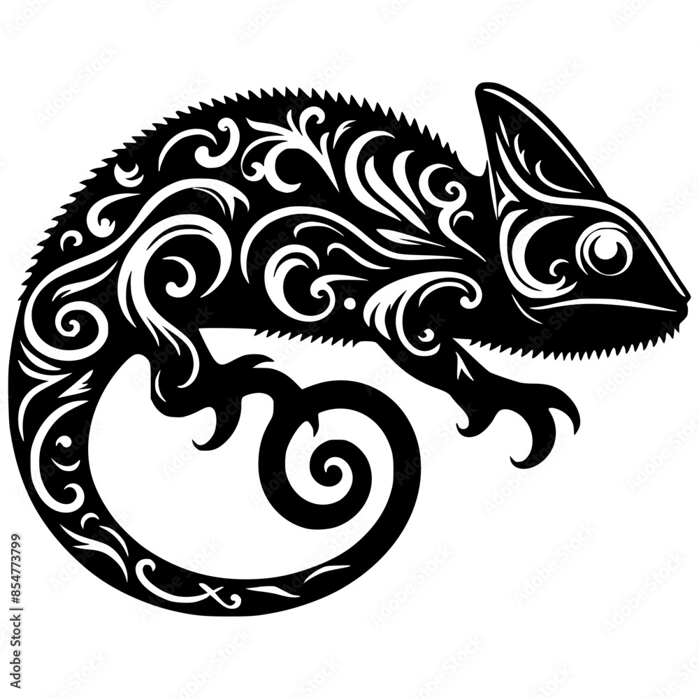 Abstract chameleon silhouette Abstract chameleon silhouette