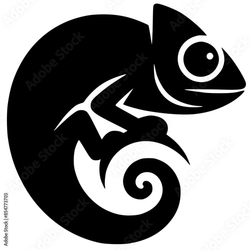 Silueta de logotipo de camaleón simple