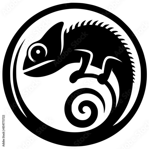 Simple chameleon logo silhouette