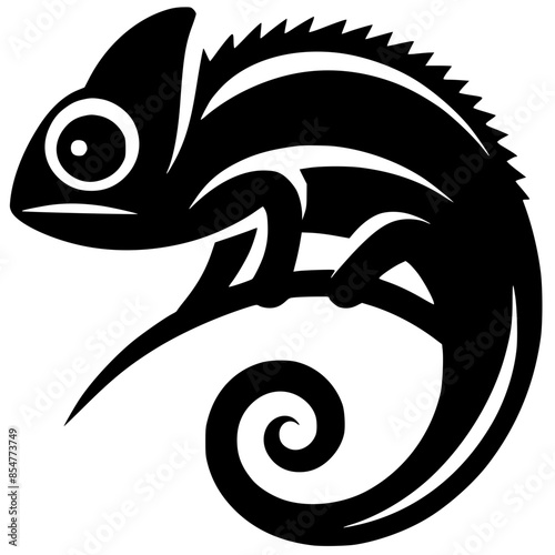 Beautiful chameleon silhouette
