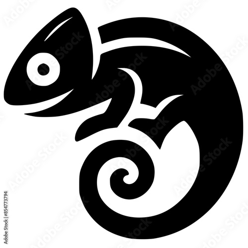 Simple chameleon logo silhouette