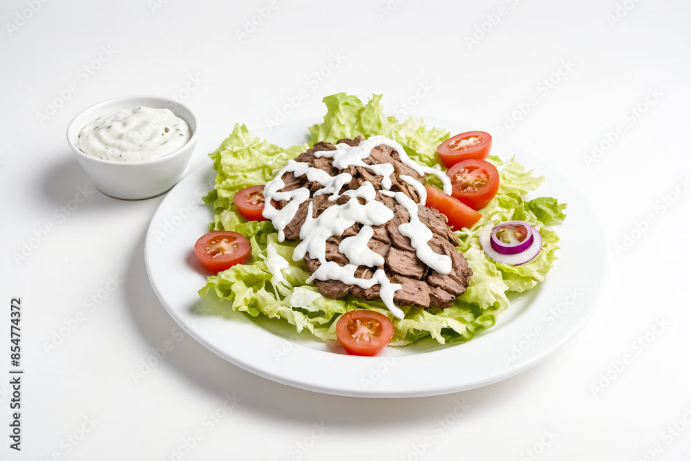 Beef Salad with Creamy Dressing and Cherry Tomatoes Beef Salad with Creamy Dressing and Cherry Tomatoes