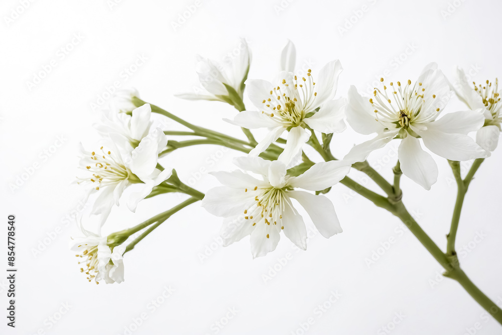Delicate White Flowers on a Branch Delicate White Flowers on a Branch