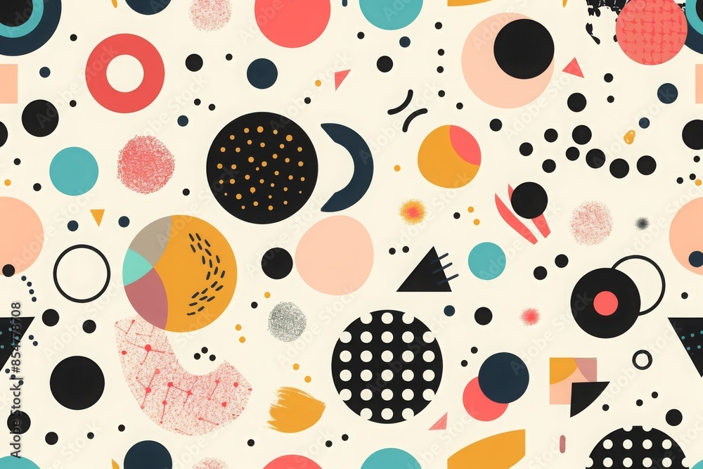 Minimalist Geometric Pattern Design - Abstract Shapes on Isolated Background