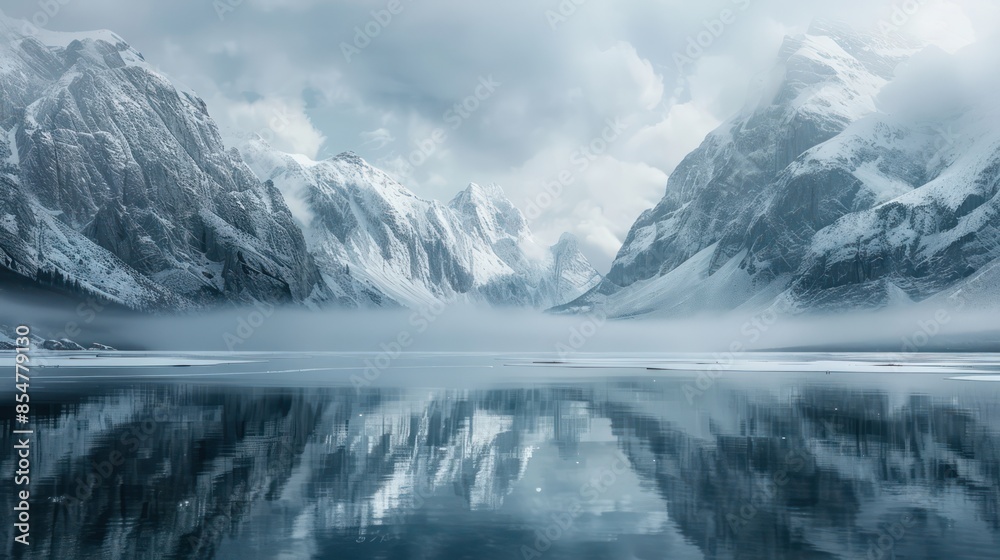custom made wallpaper toronto digitalPanoramic view on Snow Alps and Blue Sky around Titlis mountain